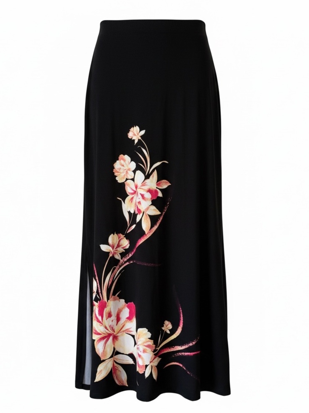 Chico's Black Floral Maxi Skirt 2